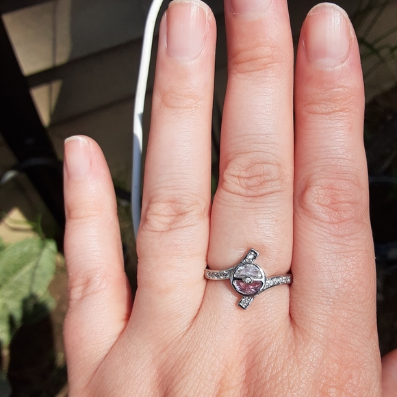 Pink Sapphire and Cz Ring size 9 - Picture 2 of 8